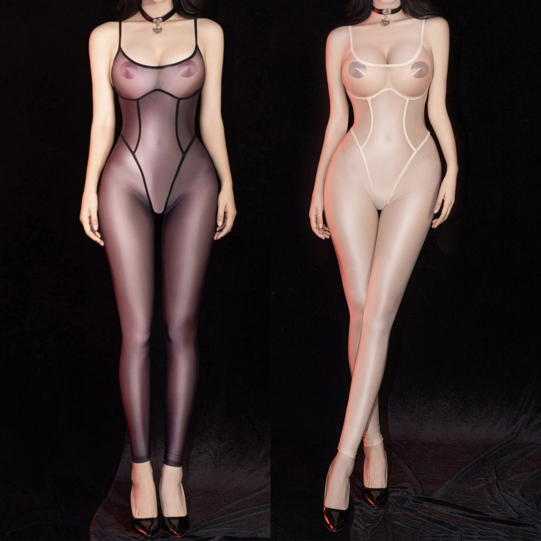 Glossy Queen Open Crotch Catsuit