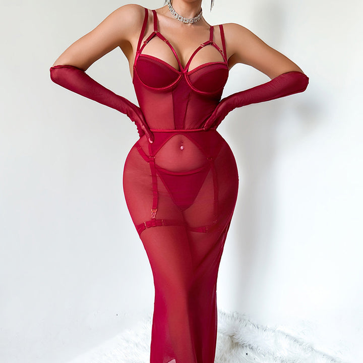 Strappy Cutout Skirt Lingerie Set