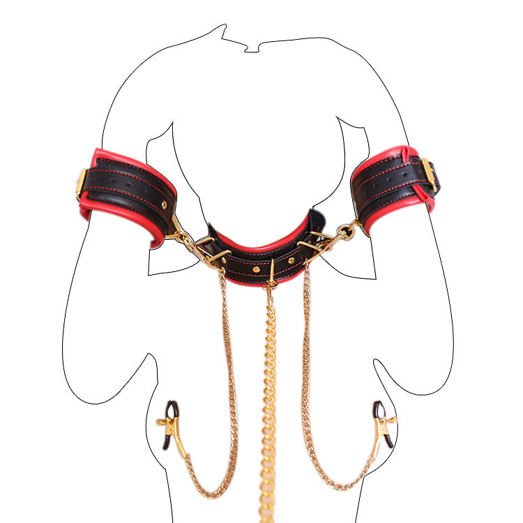 Luxury Leather BDSM Handcuffs Set