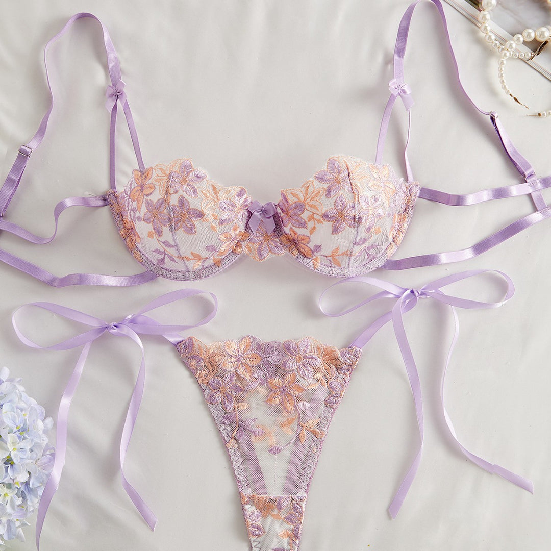 Ribbon Bow Lace Lingerie Set
