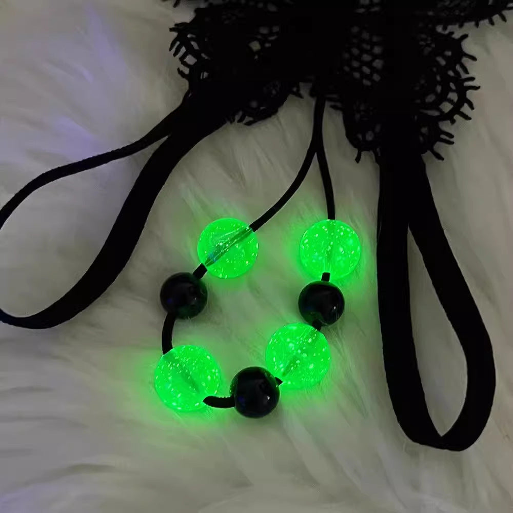 Glow Bead Crotchless Thong
