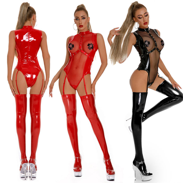 Glossy Zipper Bondage Catsuit