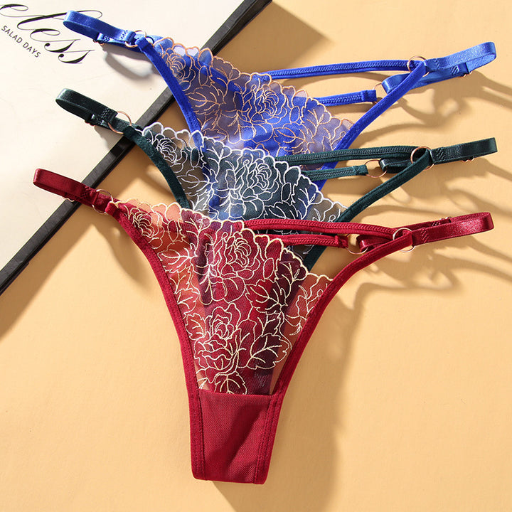 Lace V Thong Sexy Cutout Adjustable Lingerie