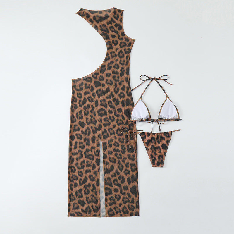 Leopard Print 3-Piece Bikini Set