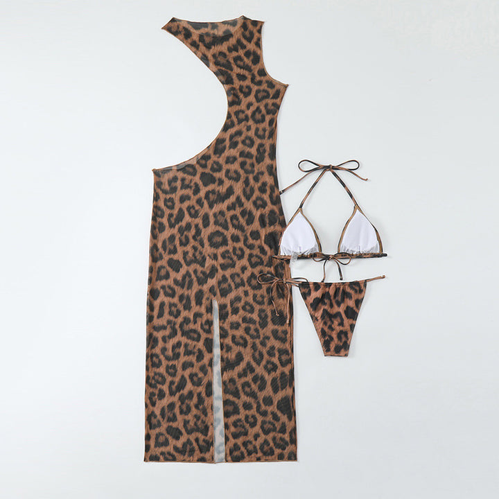 Leopard Print 3-Piece Bikini Set