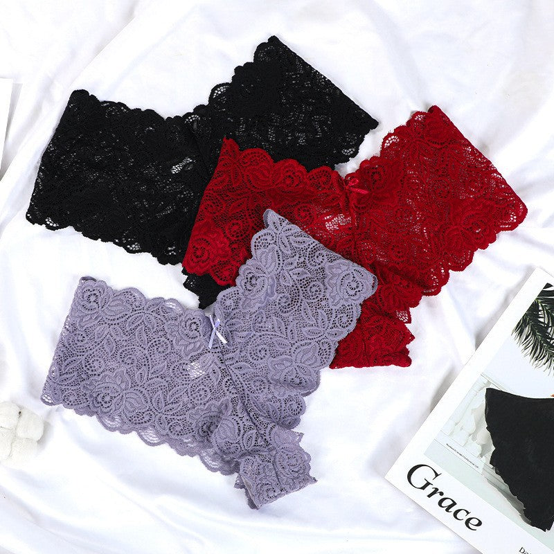Sheer Lace Mesh Low-Rise Thong