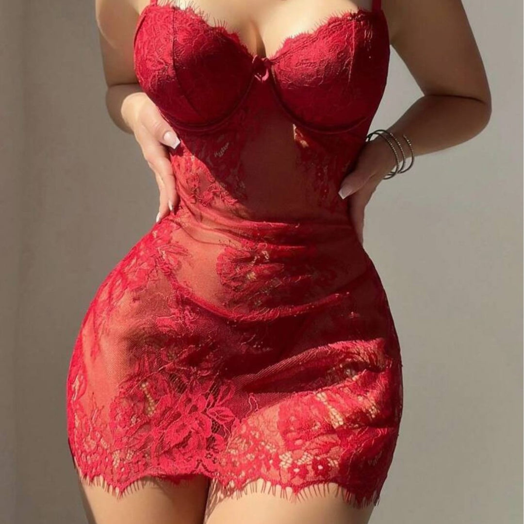 Midnight Lace Sheer Temptation Set