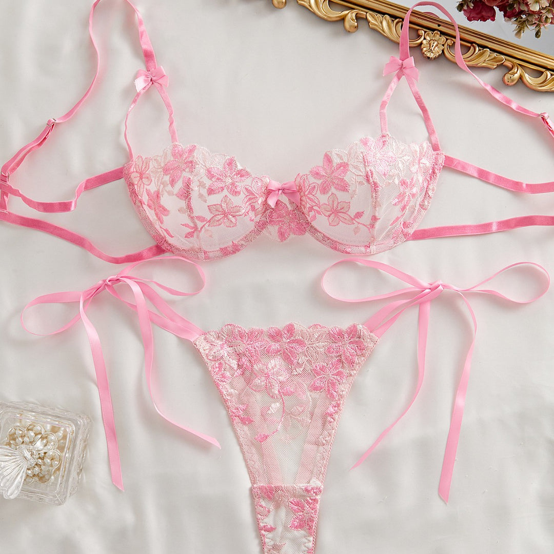 Ribbon Bow Lace Lingerie Set