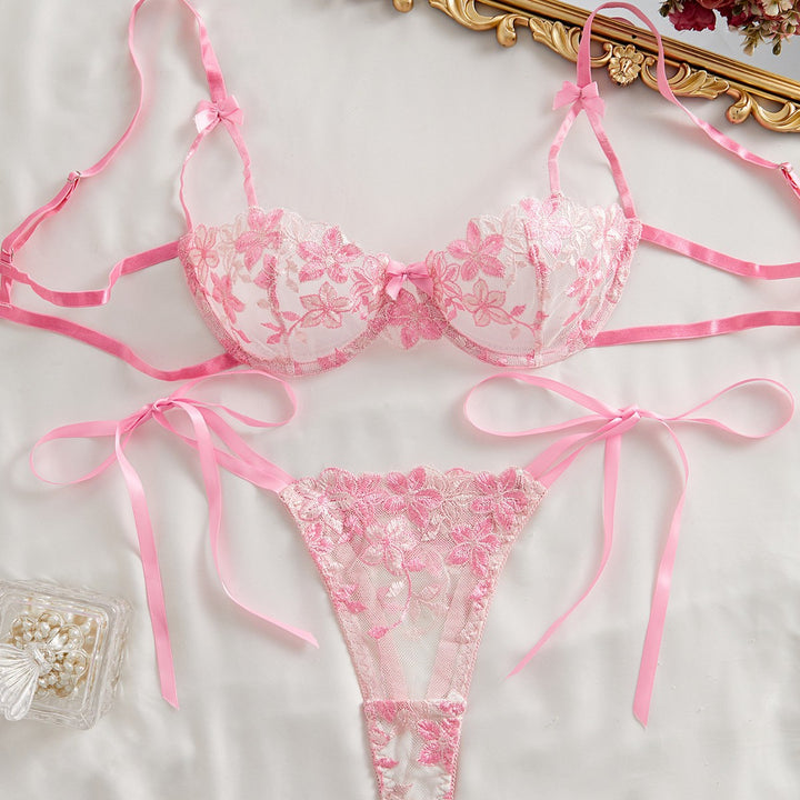 Ribbon Bow Lace Lingerie Set