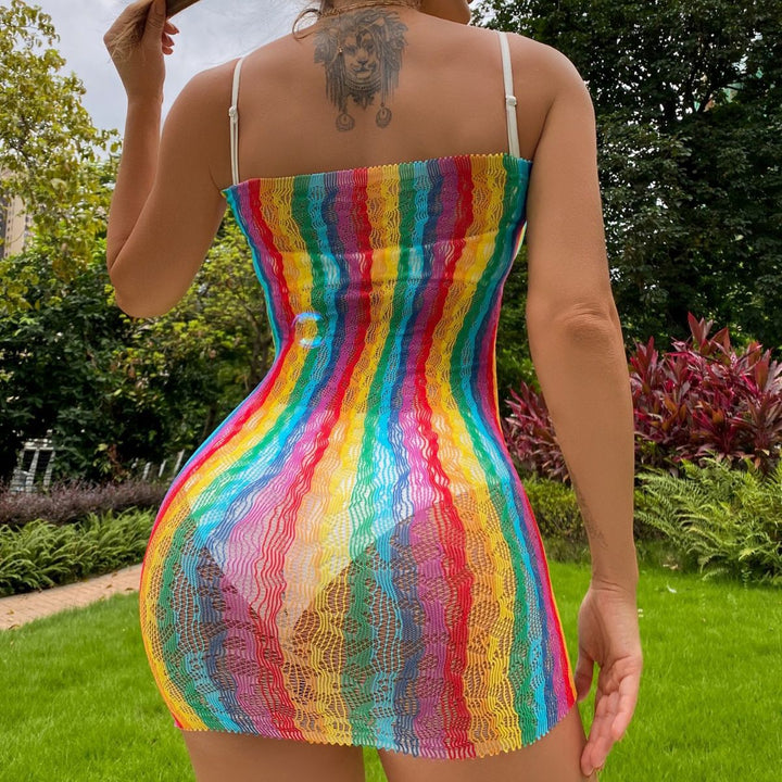 Rainbow Seduction Mesh Dress
