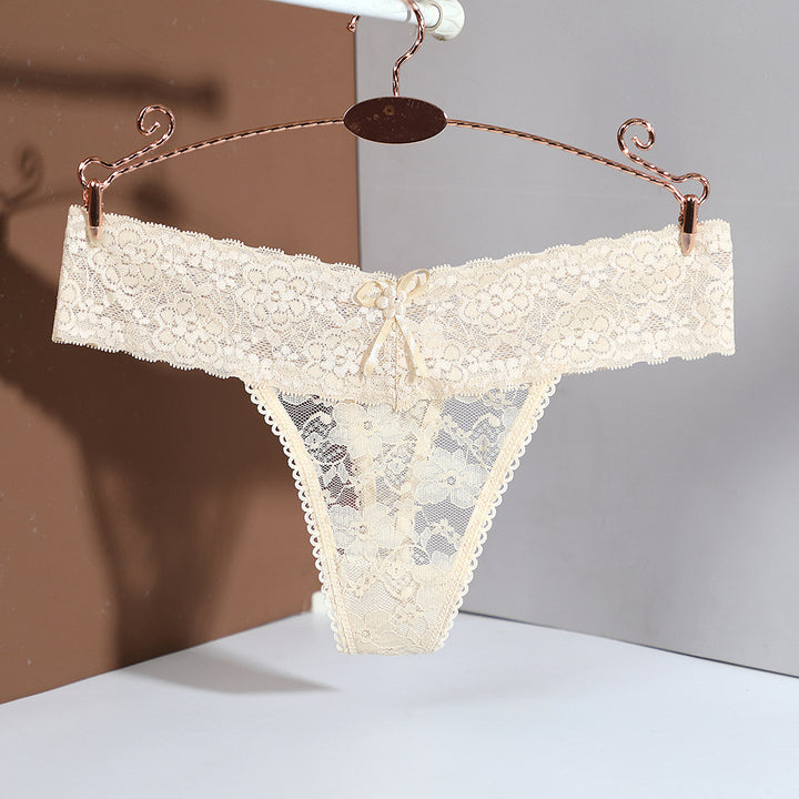 Floral Lace Mid-Rise Thong