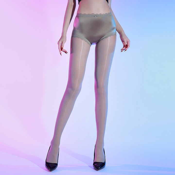Satin Panty Glossy Open Crotch Pantyhose
