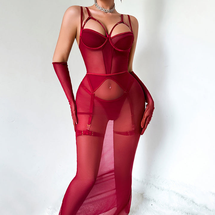 Strappy Cutout Skirt Lingerie Set