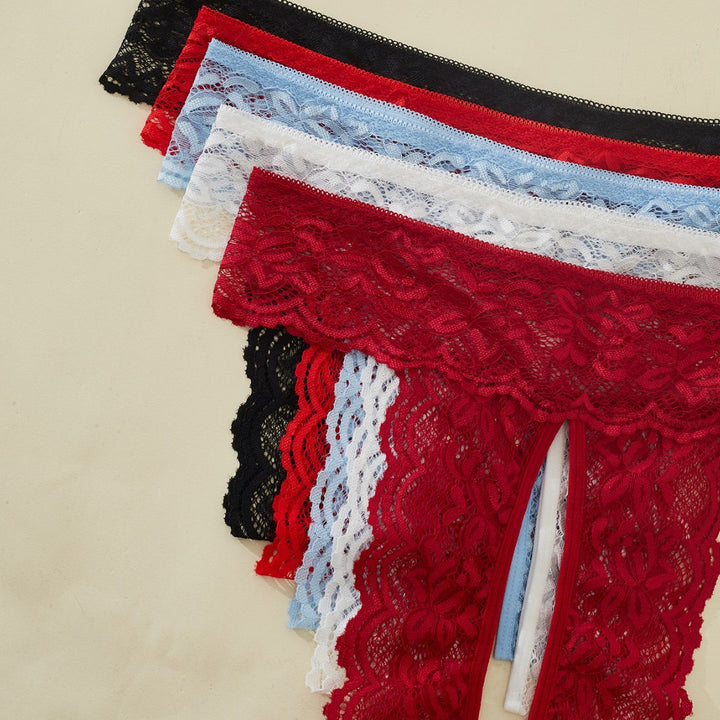 Lace Crotchless Panty Set 5-Colors