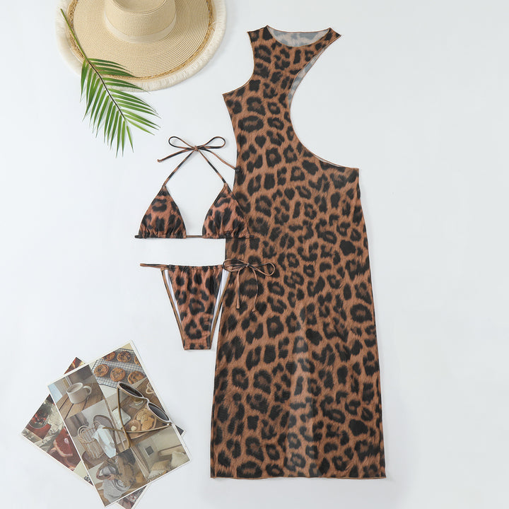 Leopard Print 3-Piece Bikini Set
