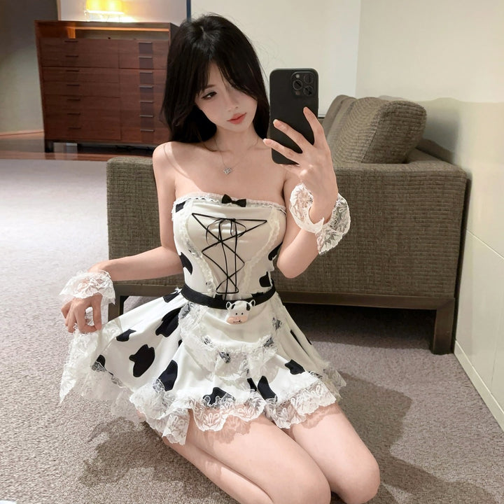 Cow Print Lace Fantasy Dress