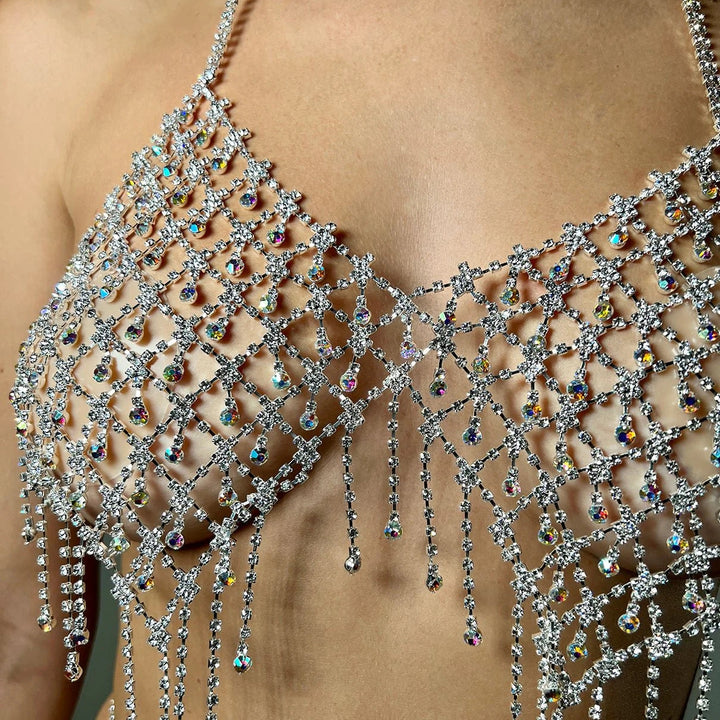 Pinkfoxs™ Diamond Fringe Rhinestone Bra
