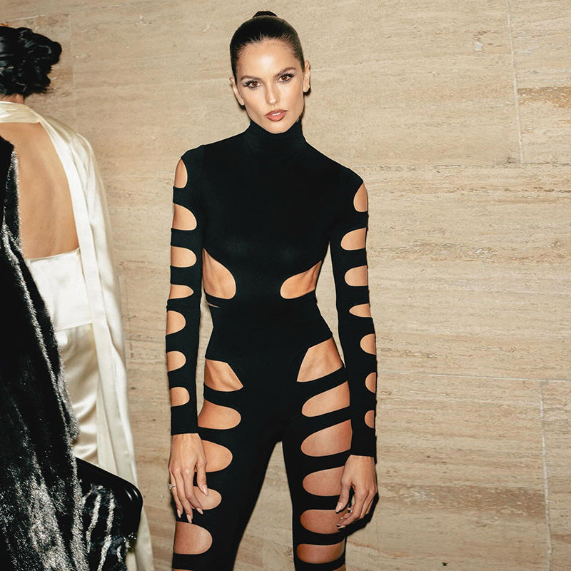 Asymmetric Cutout Long Sleeve Two Piece Set
