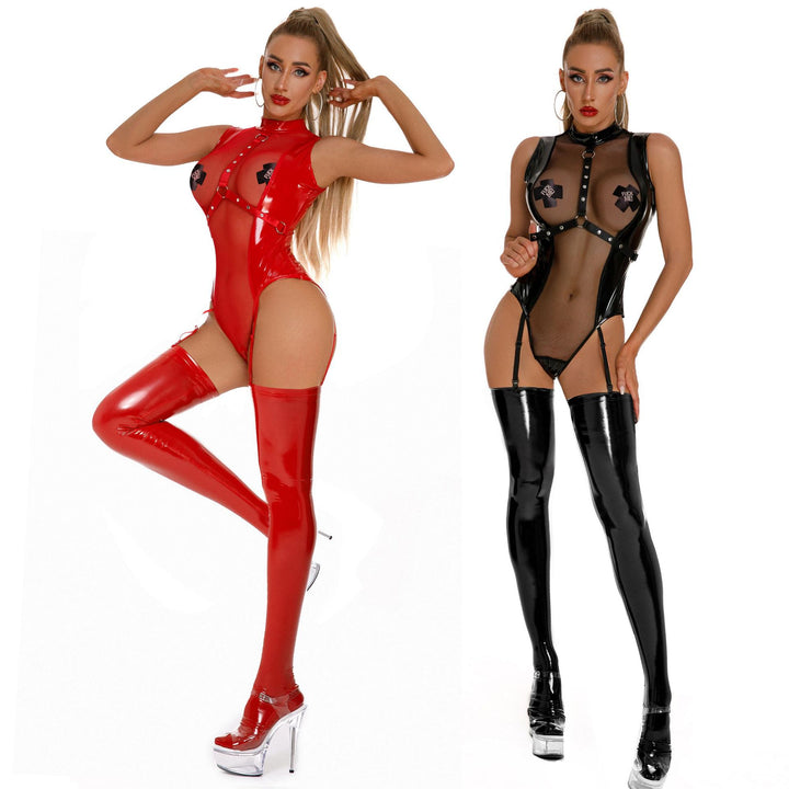 Glossy Zipper Bondage Catsuit