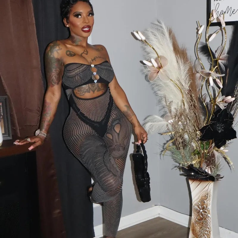 Strapless Cutout Bodystocking