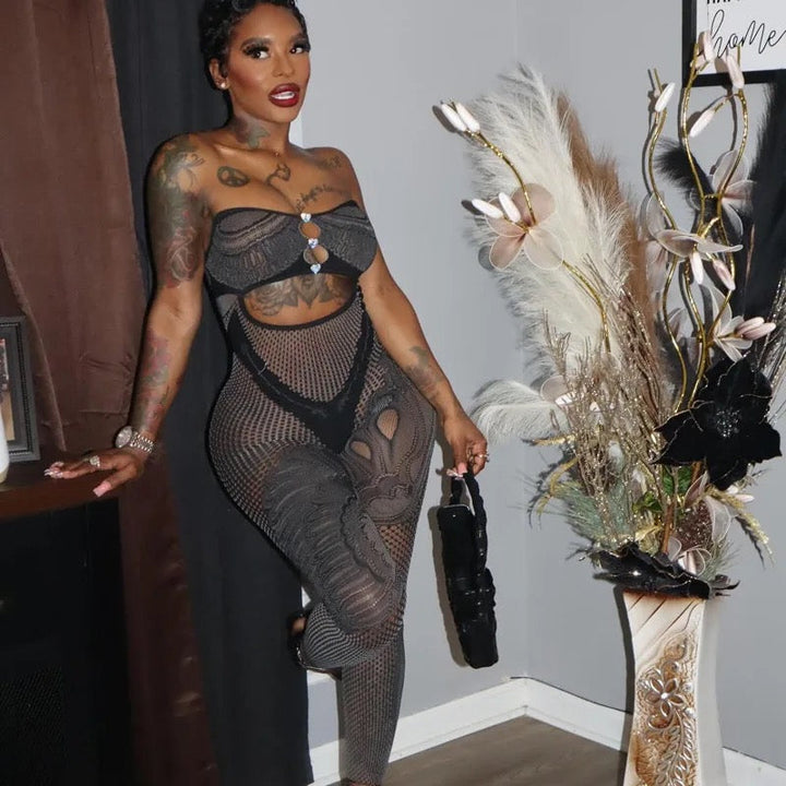 Strapless Cutout Bodystocking