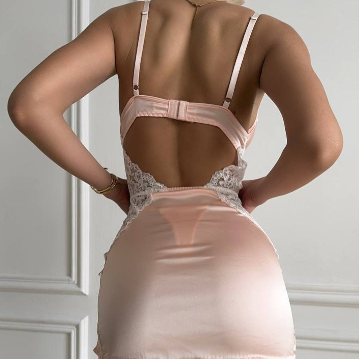 Silk Cutout Nightdress Set