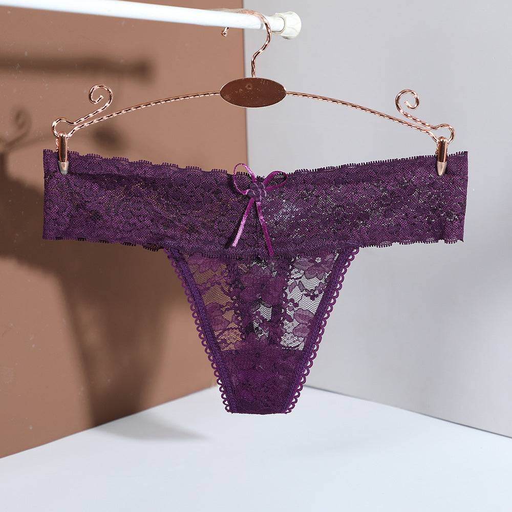 Floral Lace Mid-Rise Thong