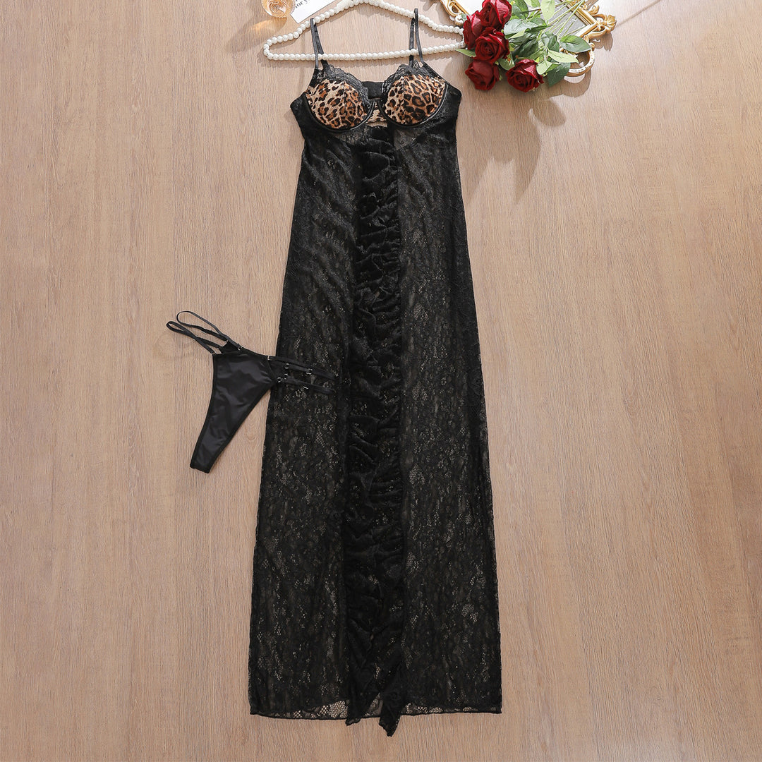 Seductive Leopard Lace Cami Set
