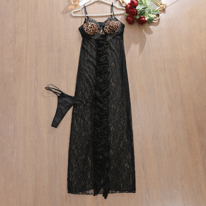 Seductive Leopard Lace Cami Set