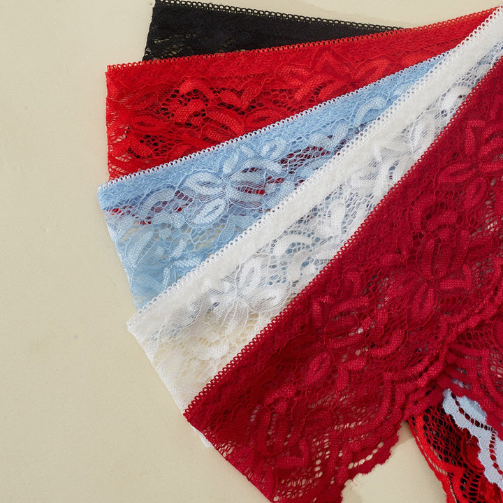 Lace Crotchless Panty Set 5-Colors