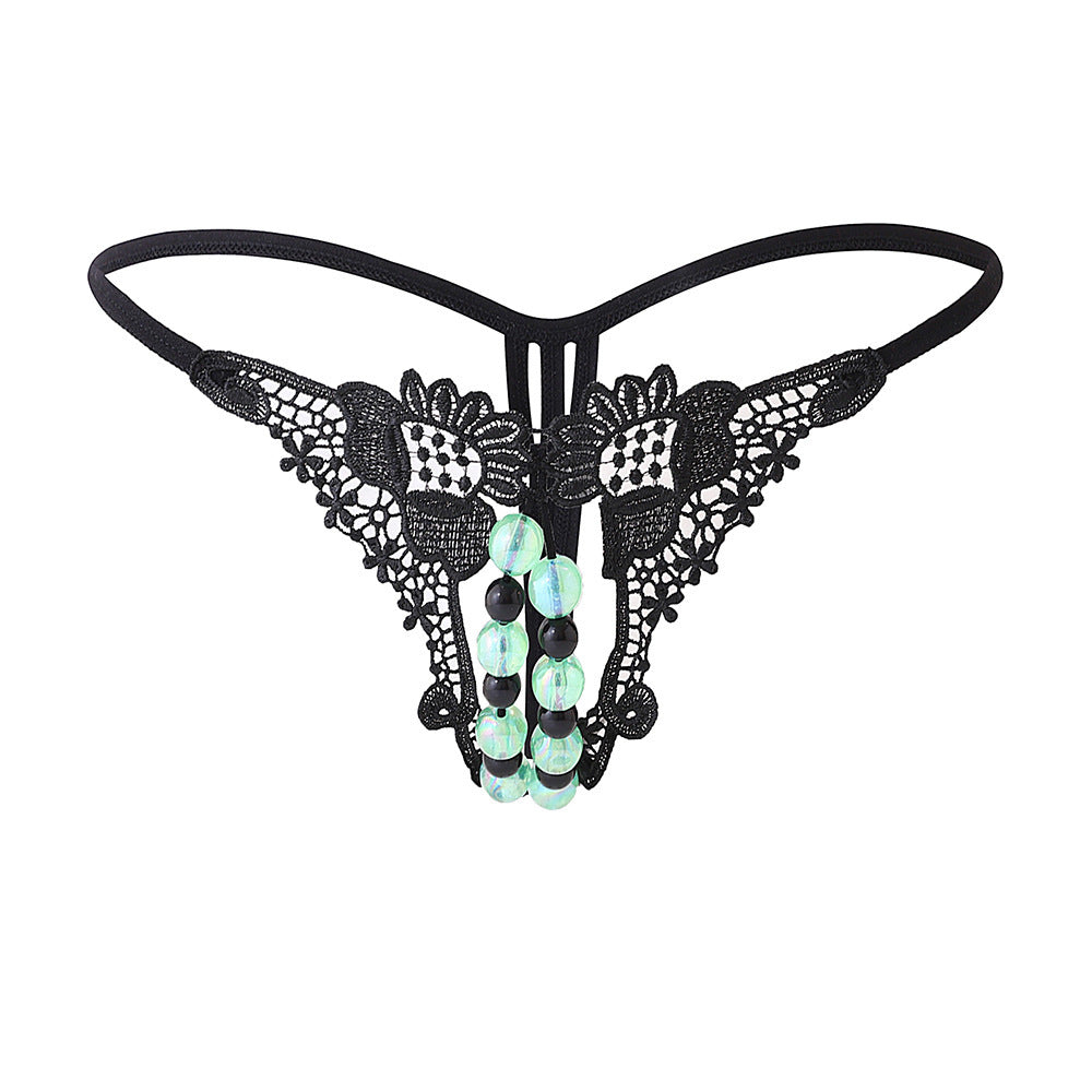 Glow Bead Crotchless Thong