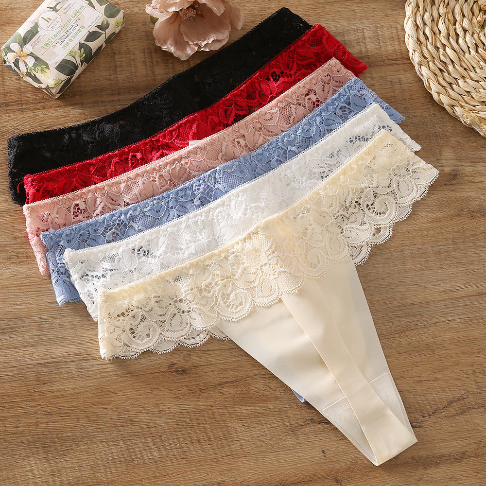 Delicate Lace Seamless Thong