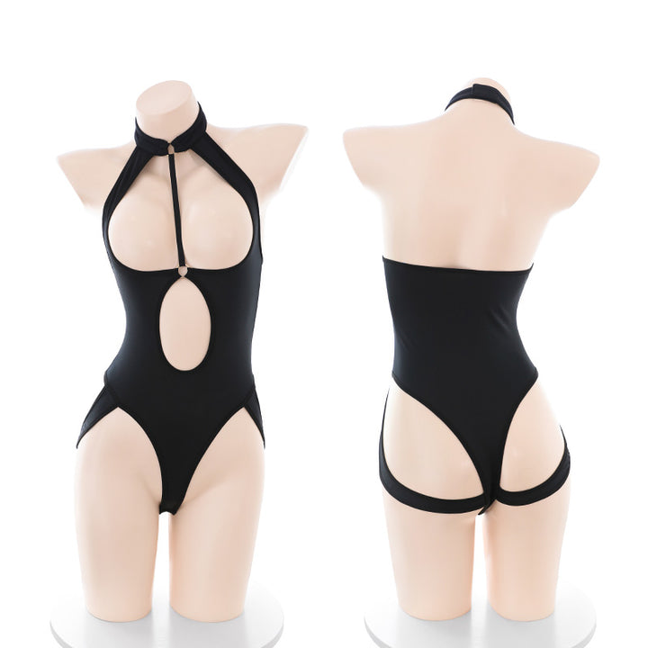 Strappy Halter Crotchless Bodysuit
