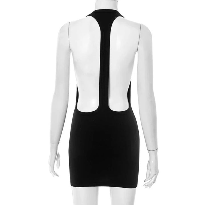 U-Neck Backless Bodycon Mini Dress