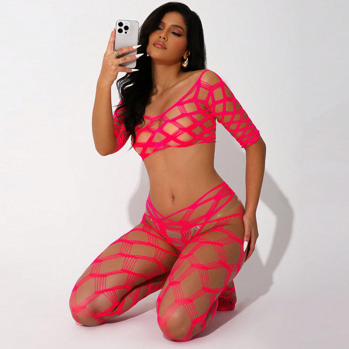 Bold Mesh Seduction Two Piece Set