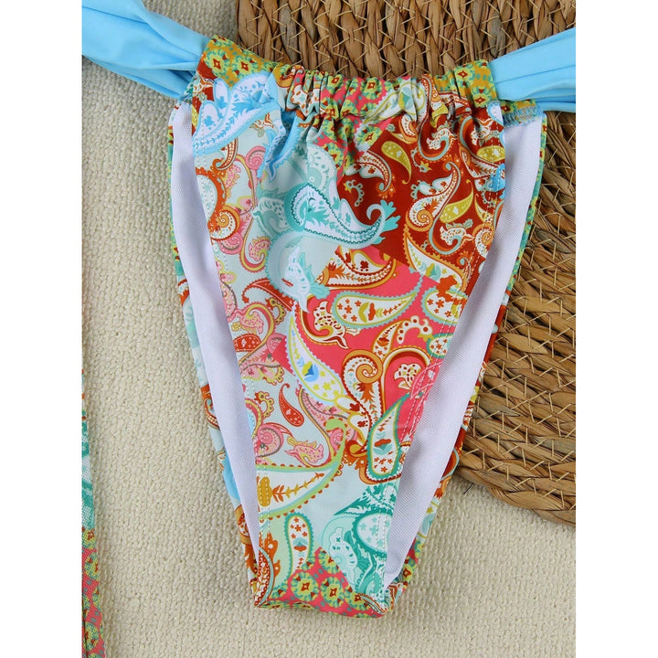 Paisley Print 3-Piece Bikini Set