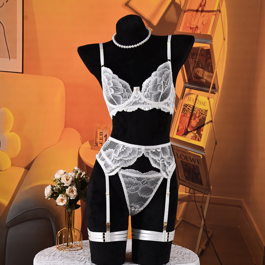 Petal Lace Garter Lingerie Set