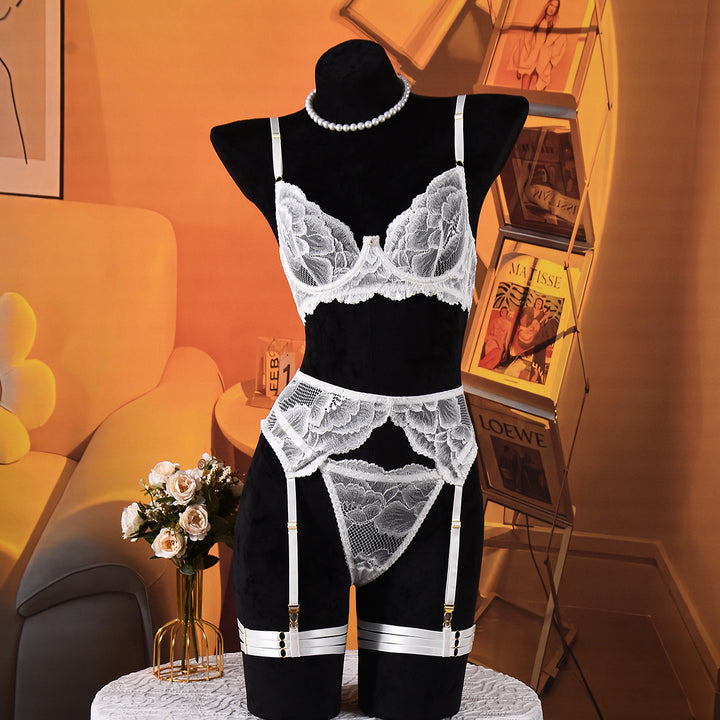 Petal Lace Garter Lingerie Set