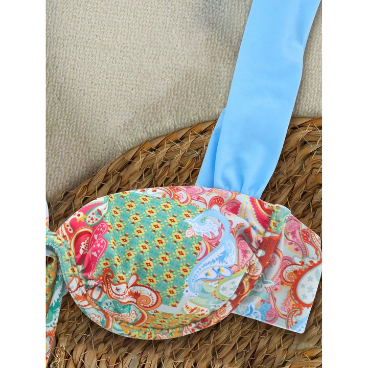 Paisley Print 3-Piece Bikini Set