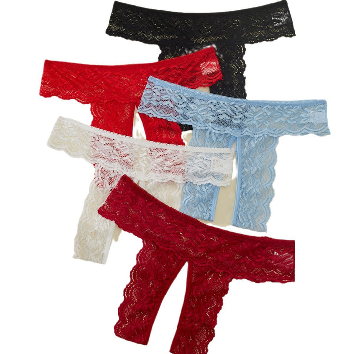 Lace Crotchless Panty Set 5-Colors
