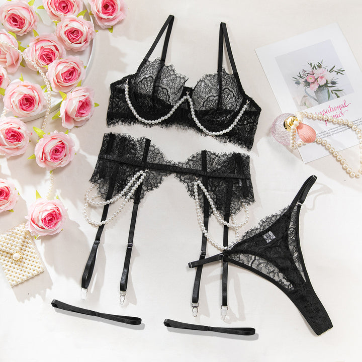 Pearl Lace Corset Lingerie Set