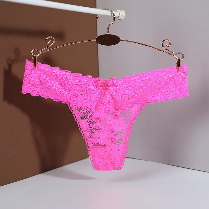 Floral Lace Mid-Rise Thong