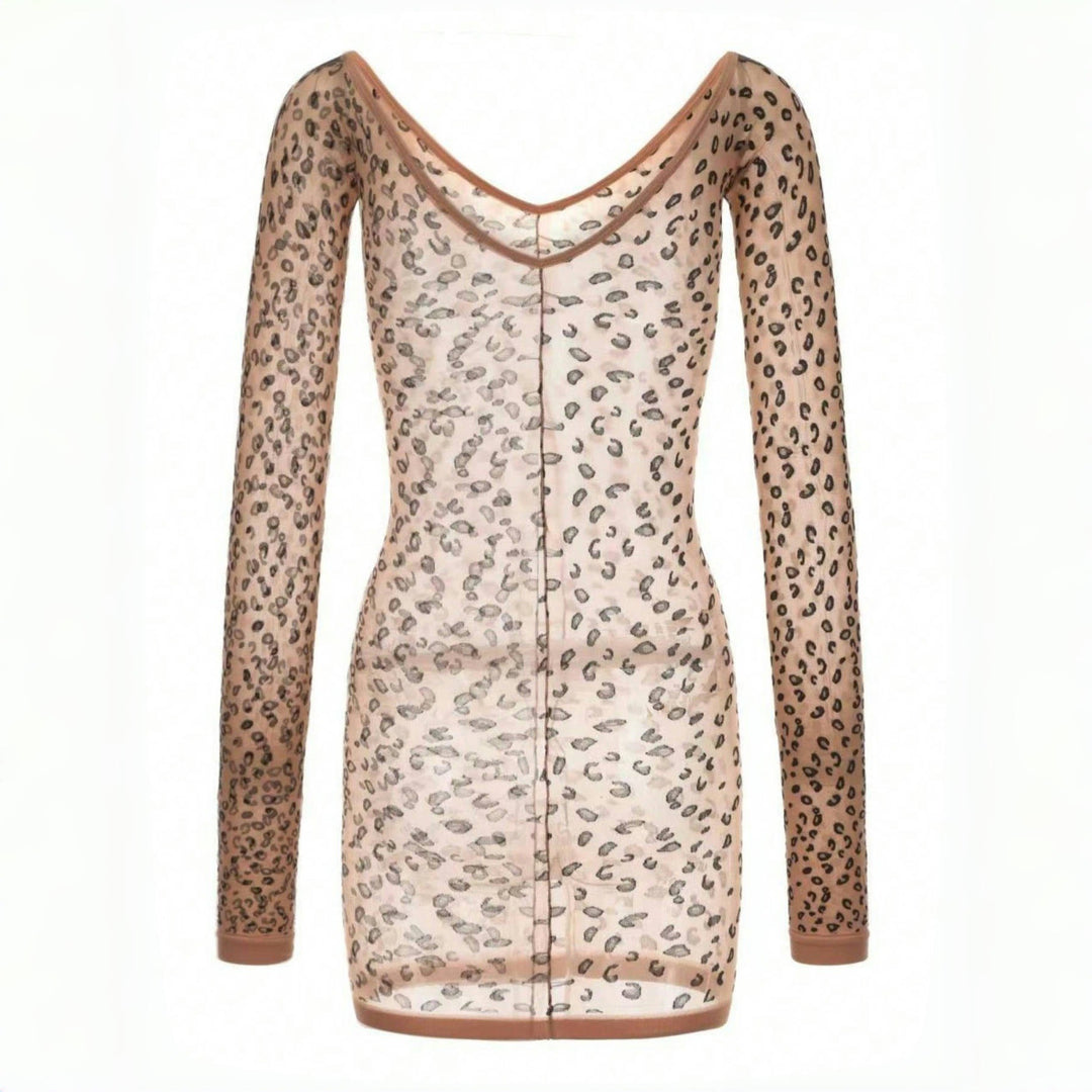 Wild Leopard Sheer Bodycon Dress