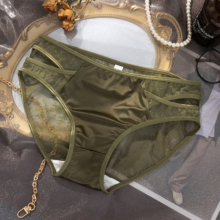 Lace Satin Cutout Panties