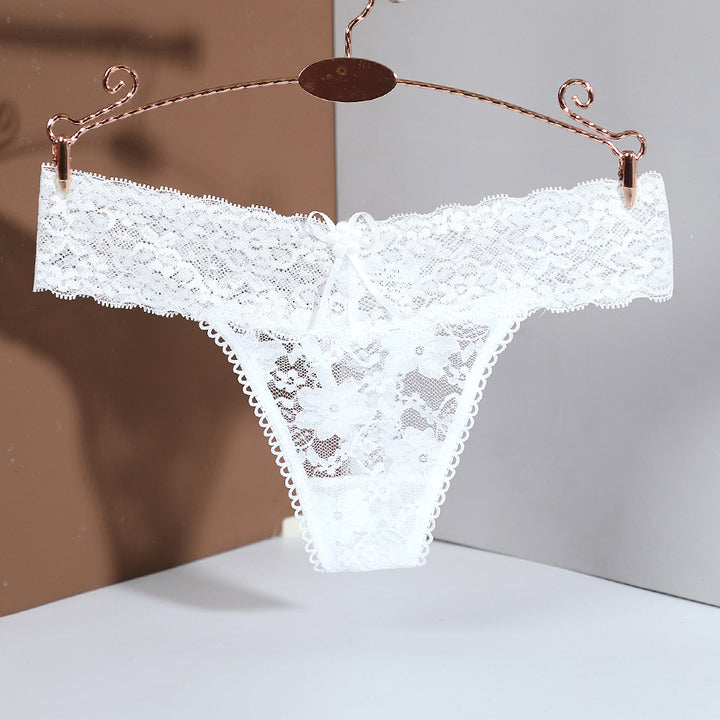 Floral Lace Mid-Rise Thong