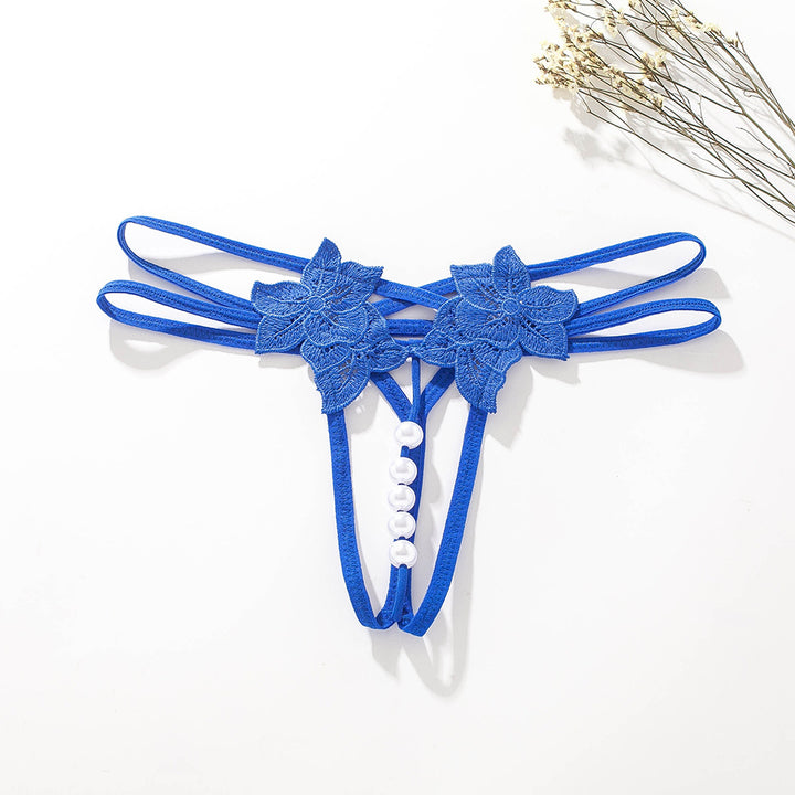 Pearl Lace Open Thong