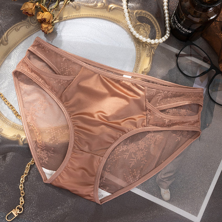 Lace Satin Cutout Panties