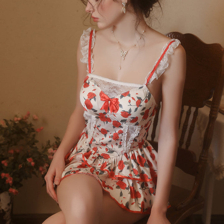 Rosé Bloom Ruffle Dress
