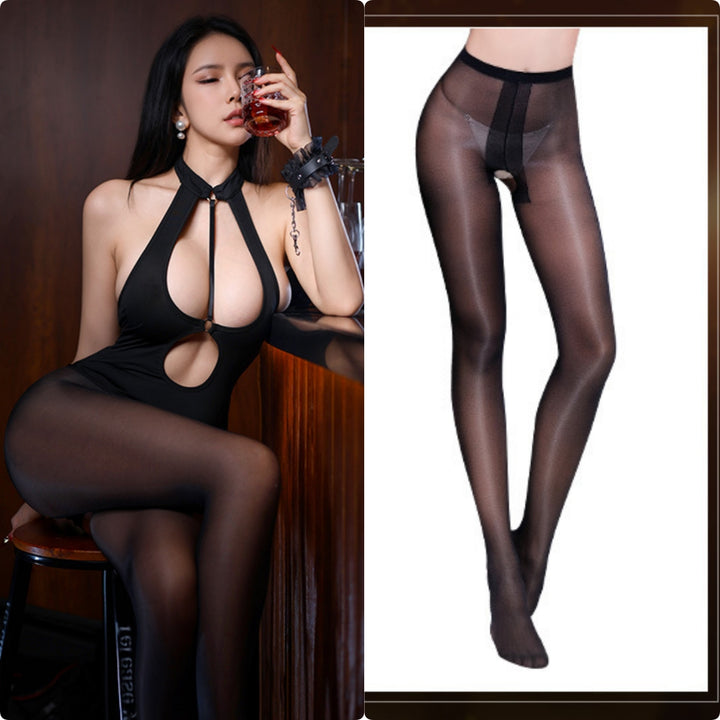 Strappy Halter Crotchless Bodysuit