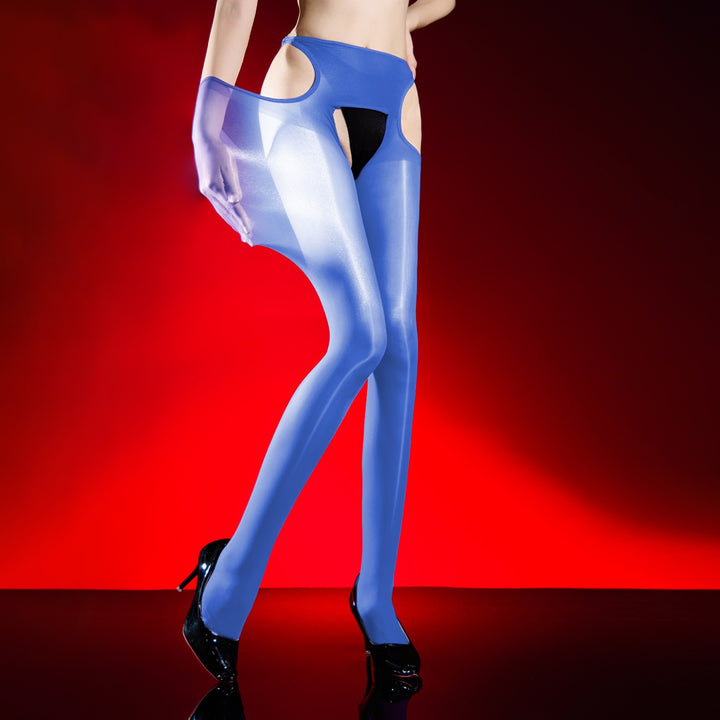 High-Shine Glossy Open Crotch Tights